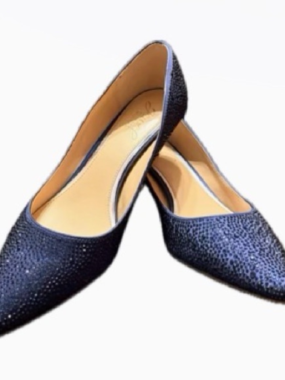 Women's Pointed Toe Sparkle Pumps in Navy